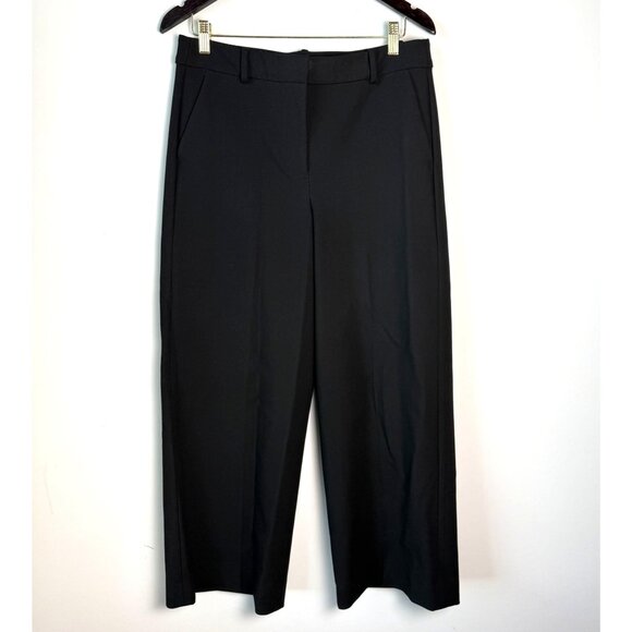 J. Crew Petite Trouser Wide-Leg Four-Season Stretch Pleats Carreman Black SZ 12P - Picture 4 of 10